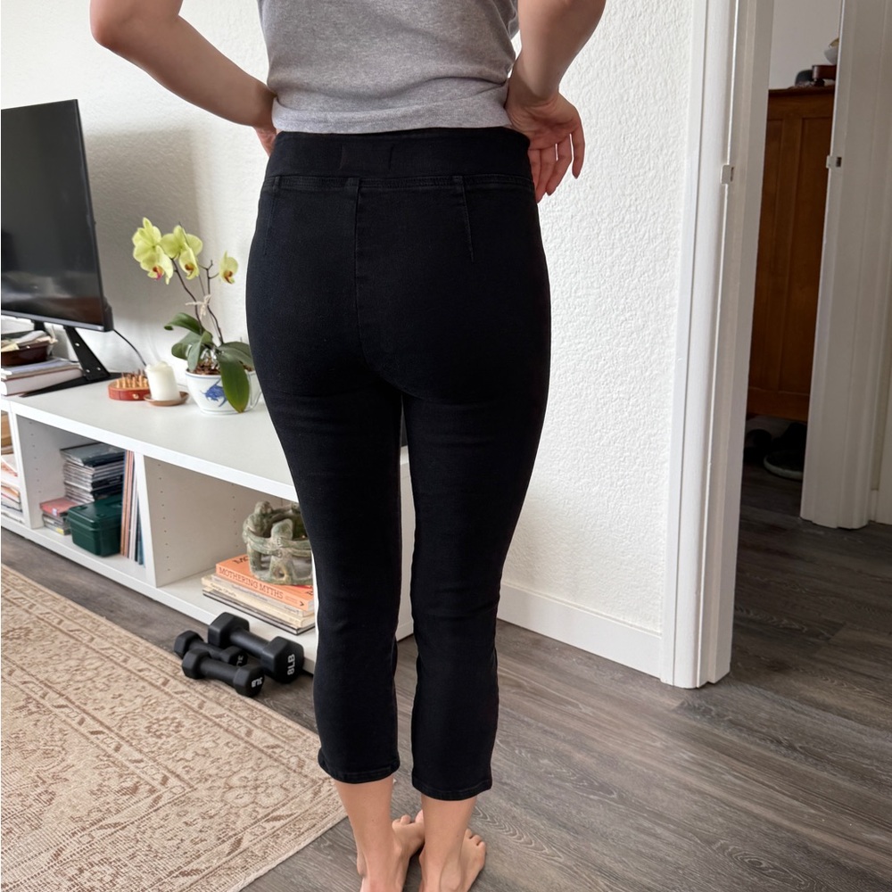 Frame Denim Black Ankle Crop Slim Jeans